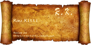 Rau Kitti névjegykártya